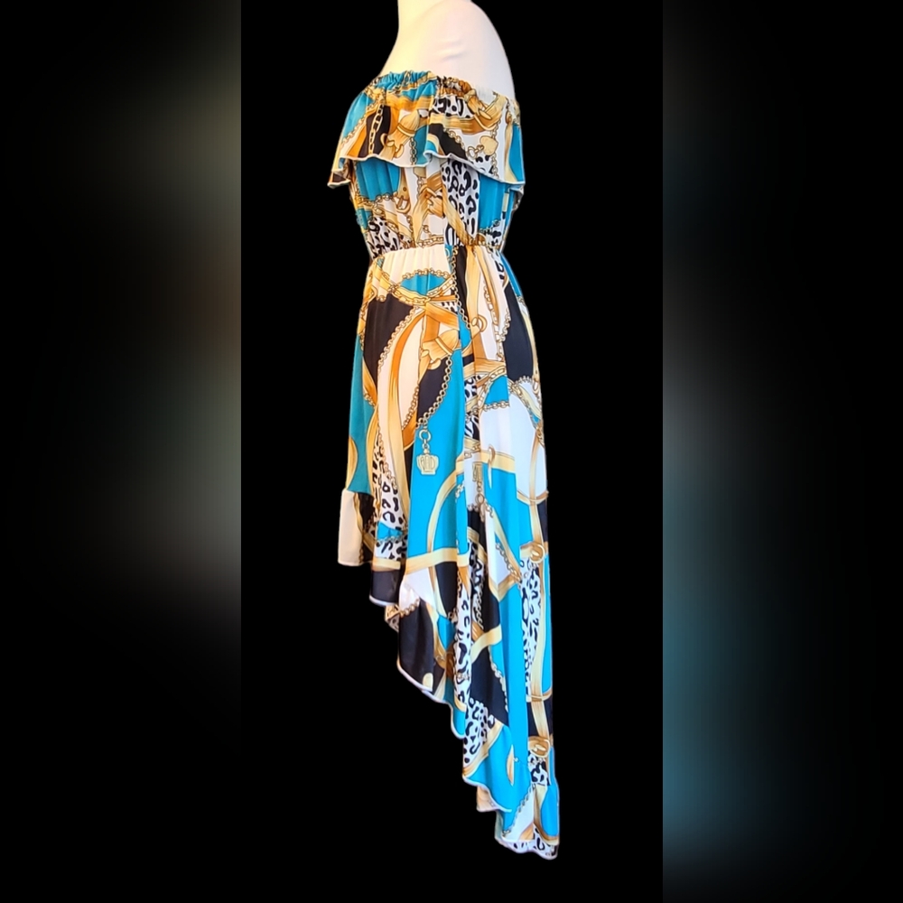 Paradise size L blue/gold dress - Picture 7 of 11